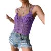 imageSHENHE Womens Hollow Out Crochet Scoop Neck Sleeveless Cami Top Bikini Cover UpsPurple