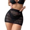 imageSHENHE Womens Knitted Hollow Out Swimsuit Bikini Cover Up Beach SkirtsFitted Black