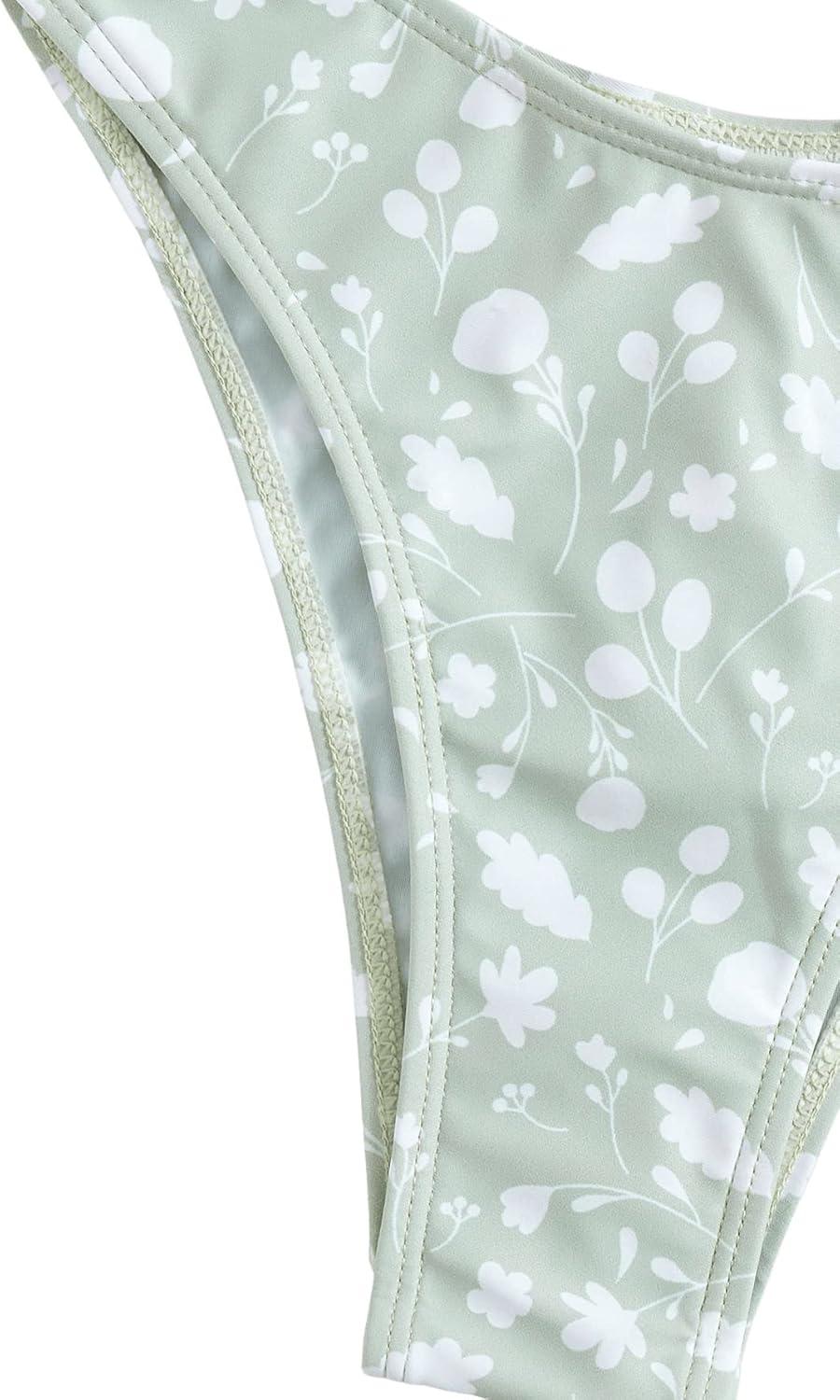 imageSHENHE Womens 3 Piece Textured High Cut Halter Triangle Bikini Swimsuit with Cover UpLight Green