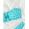 imageSHENHE Womens 2 Piece Strapless Cut Out Bandeau Swimsuit Bathing Suit Bikini SetsTextured Mint Blue