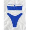 imageSHENHE Womens 2 Piece Strapless Cut Out Bandeau Swimsuit Bathing Suit Bikini SetsTextured Royal Blue