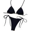 imageSHENHE Womens 2 Piece Triangle Tie Side Bikini Sets Summer Beach Halter Swimsuit Bathing SuitBlack