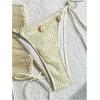 imageSHENHE Womens 3 Piece Bikini Set Shell Decor Halter Bra and Bottom with Cover Up SkirtFishnet Apricot