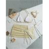 imageSHENHE Womens 3 Piece Bikini Set Shell Decor Halter Bra and Bottom with Cover Up SkirtFishnet Apricot