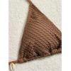 imageSHENHE Womens 3 Piece Bikini Set Shell Decor Halter Bra and Bottom with Cover Up SkirtFishnet Coffee Brown