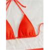imageSHENHE Womens 3 Piece Bikini Set Shell Decor Halter Bra and Bottom with Cover Up SkirtFishnet Orange