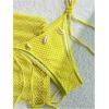 imageSHENHE Womens 3 Piece Bikini Set Shell Decor Halter Bra and Bottom with Cover Up SkirtFishnet Yellow