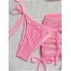 imageSHENHE Womens 3 Piece Bikini Set Shell Decor Halter Bra and Bottom with Cover Up SkirtLight Pink