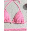 imageSHENHE Womens 3 Piece Bikini Set Shell Decor Halter Bra and Bottom with Cover Up SkirtLight Pink