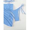 imageSHENHE Womens 3 Piece Swimsuit Halter Tie Side Cute Triangle Bikini Set with Beach SkirtBlue Solid
