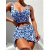 imageSHENHE Womens 3 Piece Tankini Swimsuit Paisley Print Swim Tank Top with Cover Up SkirtBlue