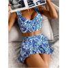 imageSHENHE Womens 3 Piece Tankini Swimsuit Paisley Print Swim Tank Top with Cover Up SkirtBlue