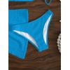 imageSHENHE Womens 3 Piece Textured High Cut Halter Triangle Bikini Swimsuit with Cover UpAzure Blue