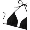 imageSHENHE Womens 3 Piece Textured High Cut Halter Triangle Bikini Swimsuit with Cover UpBlack Plain