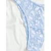 imageSHENHE Womens 3 Piece Textured High Cut Halter Triangle Bikini Swimsuit with Cover UpBlue and White