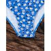 imageSHENHE Womens 3 Piece Textured High Cut Halter Triangle Bikini Swimsuit with Cover UpFloral Blue White