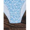 imageSHENHE Womens 3 Piece Textured High Cut Halter Triangle Bikini Swimsuit with Cover UpFloral Light Blue