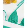 imageSHENHE Womens 3 Piece Textured High Cut Halter Triangle Bikini Swimsuit with Cover UpGreen