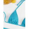imageSHENHE Womens 3 Piece Textured High Cut Halter Triangle Bikini Swimsuit with Cover UpMint Blue