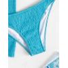 imageSHENHE Womens 3 Piece Textured High Cut Halter Triangle Bikini Swimsuit with Cover UpMint Blue