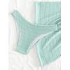 imageSHENHE Womens 3 Piece Textured High Cut Halter Triangle Bikini Swimsuit with Cover UpMint Green