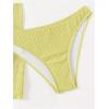 imageSHENHE Womens 3 Piece Textured High Cut Halter Triangle Bikini Swimsuit with Cover UpOlive Green