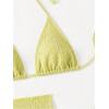 imageSHENHE Womens 3 Piece Textured High Cut Halter Triangle Bikini Swimsuit with Cover UpOlive Green