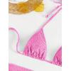 imageSHENHE Womens 3 Piece Textured High Cut Halter Triangle Bikini Swimsuit with Cover UpPink