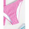 imageSHENHE Womens 3 Piece Textured High Cut Halter Triangle Bikini Swimsuit with Cover UpPink