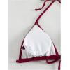 imageSHENHE Womens 3 Piece Textured High Cut Halter Triangle Bikini Swimsuit with Cover UpPlant Print Burgundy