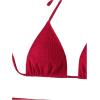 imageSHENHE Womens 3 Piece Textured High Cut Halter Triangle Bikini Swimsuit with Cover UpRed