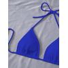 imageSHENHE Womens 3 Piece Textured High Cut Halter Triangle Bikini Swimsuit with Cover UpRoyal Blue