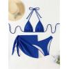 imageSHENHE Womens 3 Piece Textured High Cut Halter Triangle Bikini Swimsuit with Cover UpRoyal Blue a