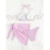 imageSHENHE Womens 3 Piece Textured High Cut Halter Triangle Bikini Swimsuit with Cover UpSolid Pink