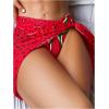 imageSHENHE Womens 3 Piece Textured High Cut Halter Triangle Bikini Swimsuit with Cover UpWatermelon Red