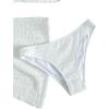 imageSHENHE Womens 3 Piece Textured High Cut Halter Triangle Bikini Swimsuit with Cover UpWhite
