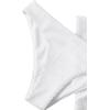 imageSHENHE Womens 3 Piece Textured High Cut Halter Triangle Bikini Swimsuit with Cover UpWhite Plain