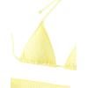 imageSHENHE Womens 3 Piece Textured High Cut Halter Triangle Bikini Swimsuit with Cover UpYellow Plain