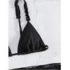 imageSHENHE Womens 3 Pieces Swimsuits with Lace Sarong Coverup Skirt Triangle Frilly Bikini SetBlack