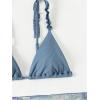 imageSHENHE Womens 3 Pieces Swimsuits with Lace Sarong Coverup Skirt Triangle Frilly Bikini SetDusty Blue