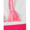 imageSHENHE Womens 3 Pieces Swimsuits with Lace Sarong Coverup Skirt Triangle Frilly Bikini SetHot Pink