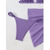 imageSHENHE Womens 3 Pieces Swimsuits with Lace Sarong Coverup Skirt Triangle Frilly Bikini SetPurple