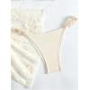 imageSHENHE Womens 3 Pieces Swimsuits with Lace Sarong Coverup Skirt Triangle Frilly Bikini SetWhite