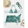 imageSHENHE Womens 4 Piece Paisley Swimsuit Halter Tie Back Sexy Triangle Bikini Sets with Cover UpGreen