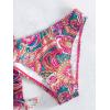imageSHENHE Womens 4 Piece Paisley Swimsuit Halter Tie Back Sexy Triangle Bikini Sets with Cover UpRed