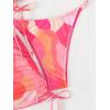 imageSHENHE Womens 4 Pieces Thong Swimsuits Halter Triangle Bikini Set with Cover Up Top and SkirtPink