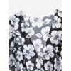 imageSHENHE Womens Floral 3 Piece Swimsuits High Waisted Boyshort Bikini Set with Kimono Cover UpBlack and White
