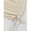 imageSHENHE Womens One Shoulder Twisted High Cut 3 Piece Bandeau Bikini Set with Cover Up SkirtBeige