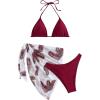 Plant Print Burgundy