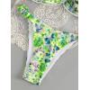 imageSHENHE Womens 2 Piece Bikini Set Summer Solid Ring Strapless Textured BathingsuitGreen